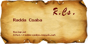 Radda Csaba névjegykártya